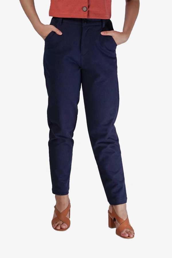 Cigarette High-Waist Pants - Midnight