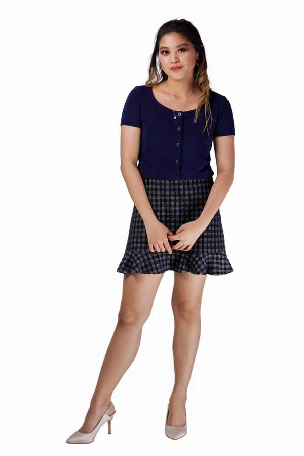 Button Down Top - Navy