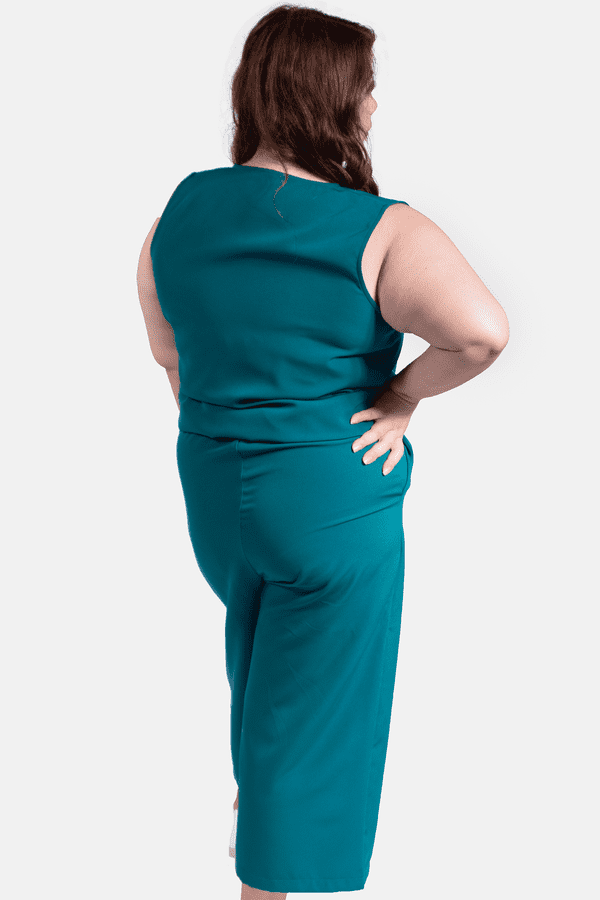 Short Sleeve Jumpsuit - Teal