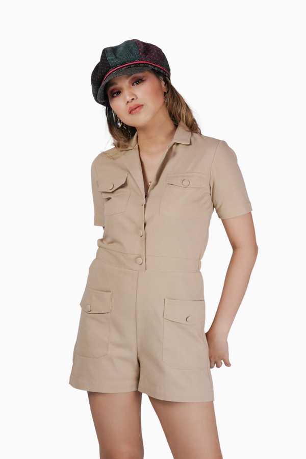 Utility Jumpsuit - Safari