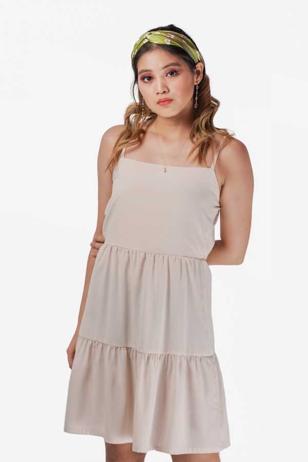 Spaghetti Strap Dress - Seashell