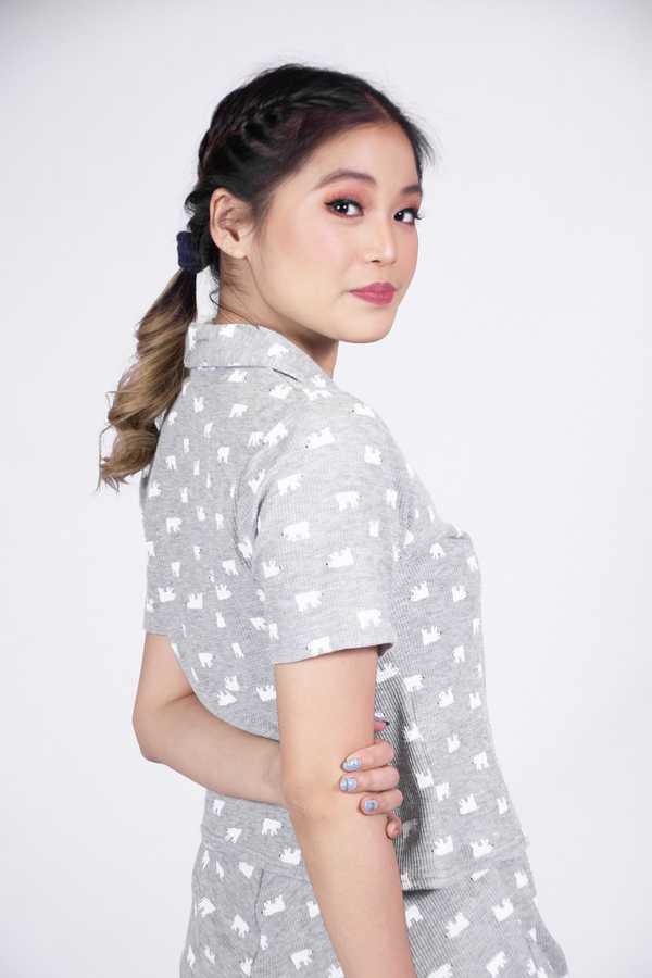 Button Down Pajama Set - Gray