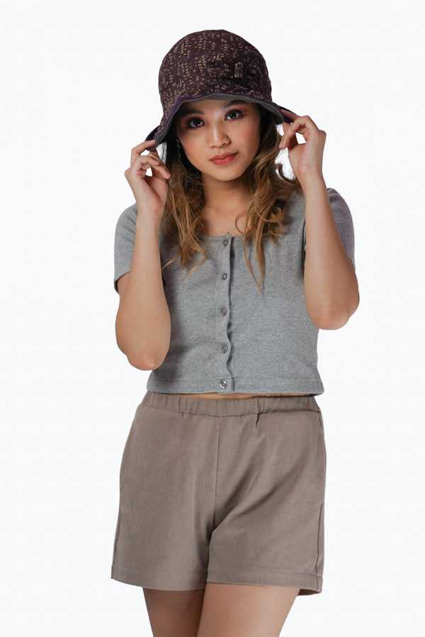 Button Down Top - Cobblestone