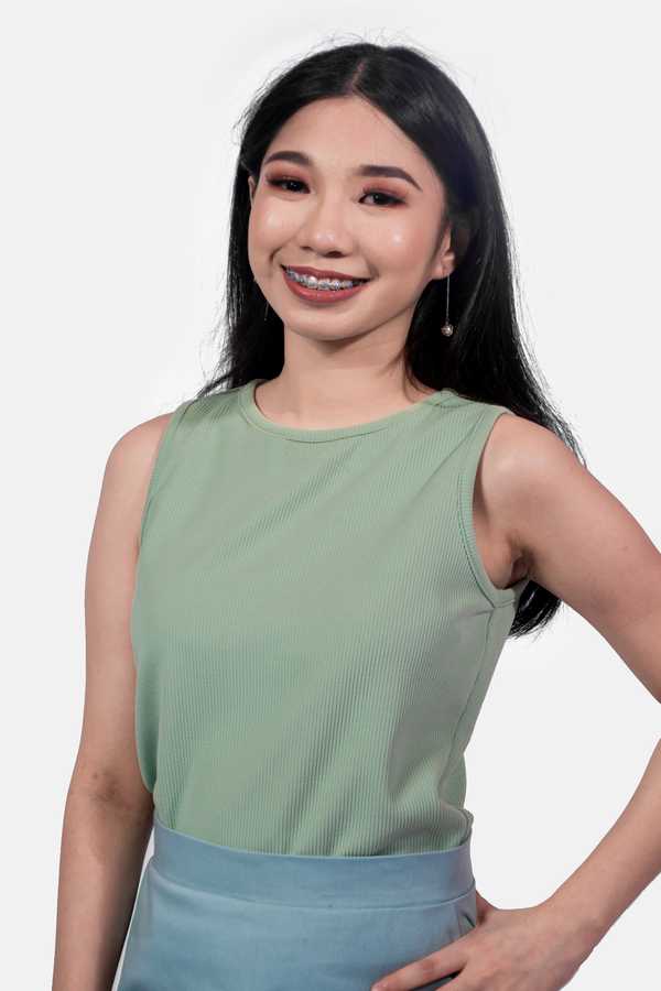 Ribbed Sleeveless Top - Pistachio
