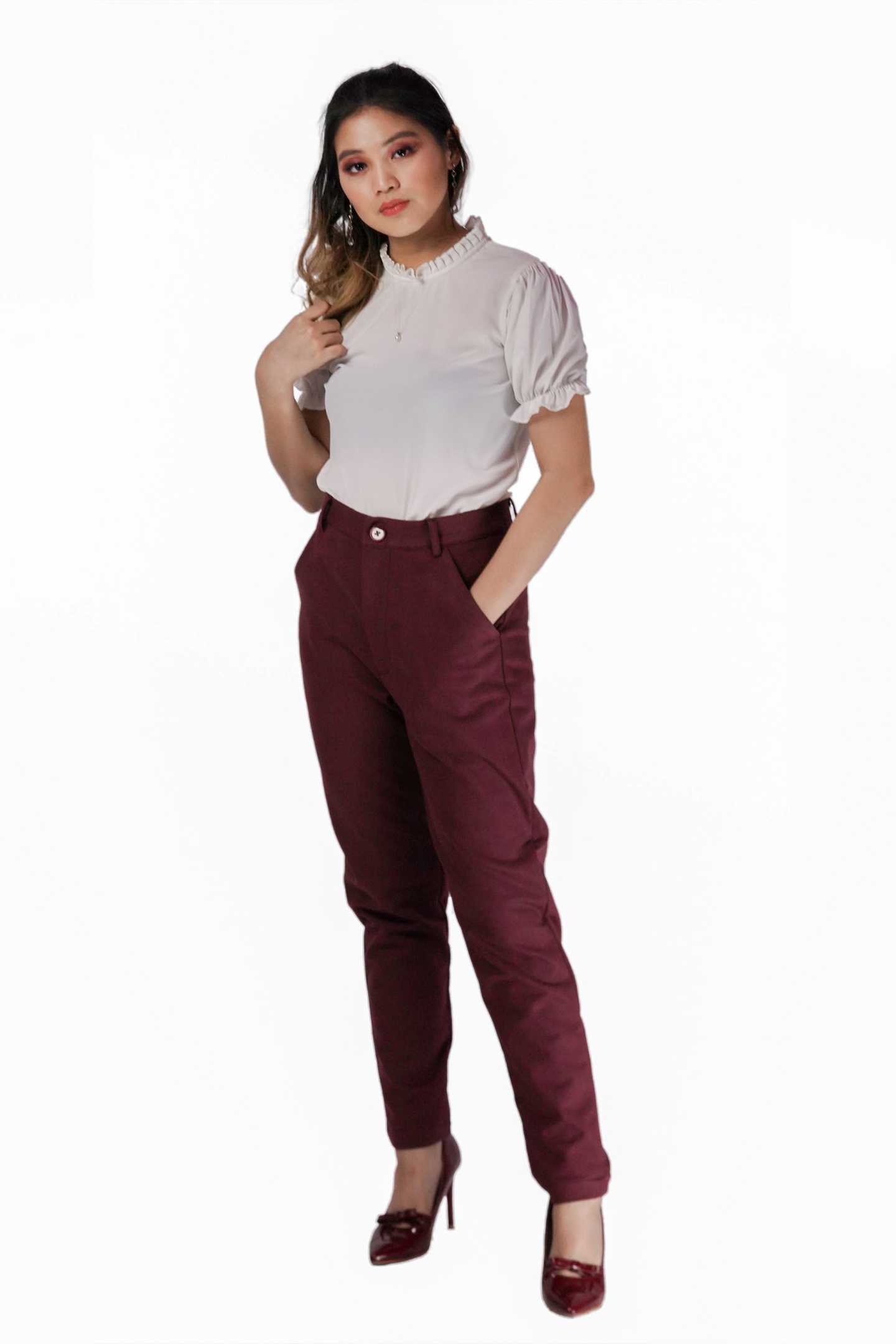 Cigarette High-Waist Pants