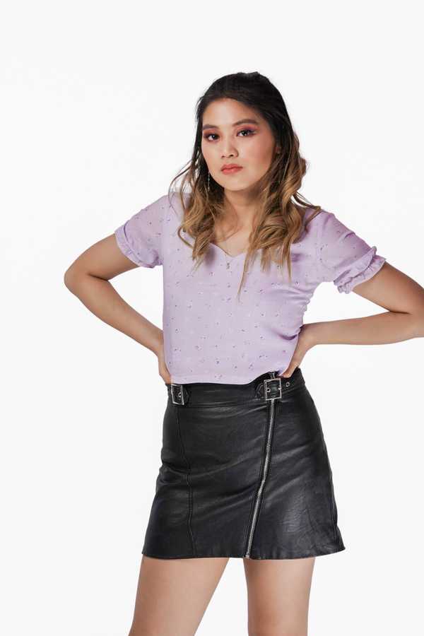 Floral Sweetheart Crop Top - Wisteria