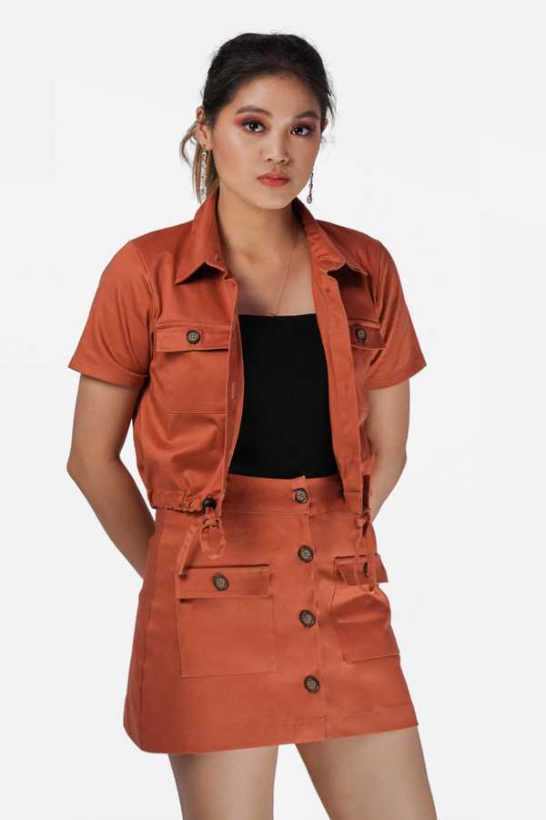 Button Down Skirt - Sunset