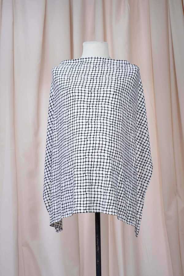 Nursing Cover Bib - Checkered White